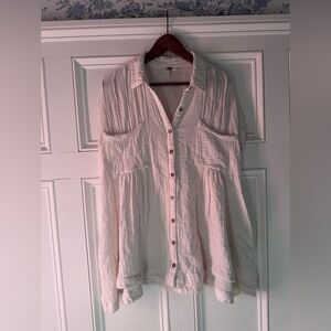 Free People sleevless gauze button down dress- Small